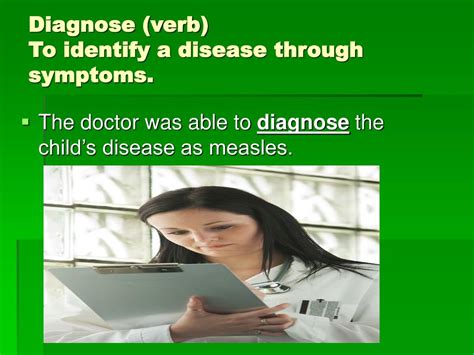 diagnose verb .